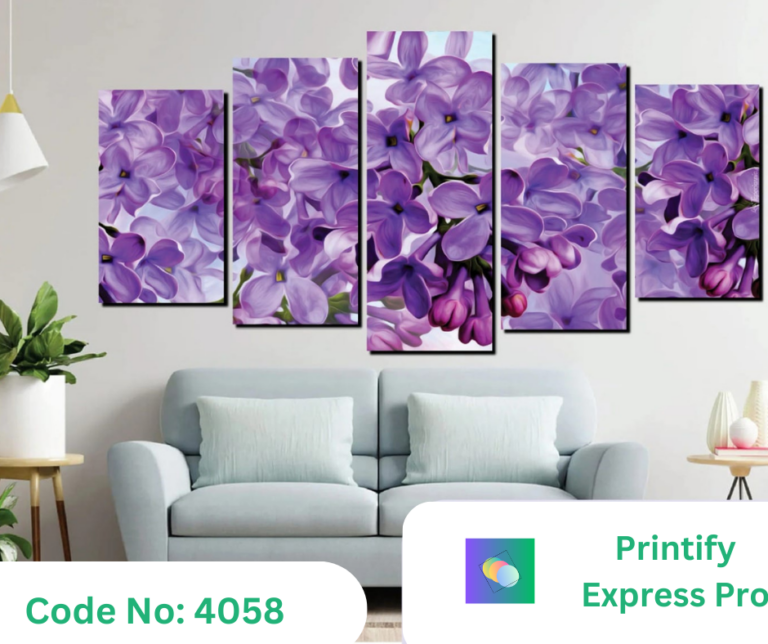 No Framed 5 Pcs Abstract Purple Flowers Posters HD Print Canvas Wall Art Pictures Accessories Home Decor Living Room Paintings